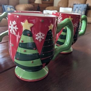 4 Christmas mugs